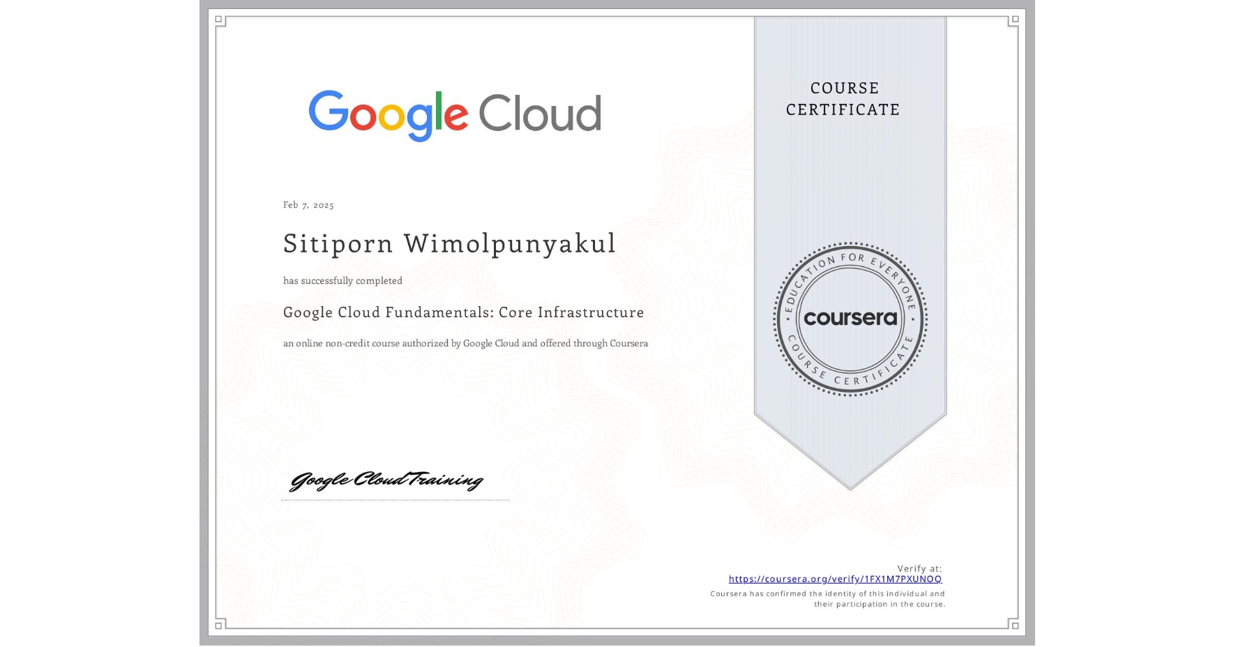 Certificate of completion